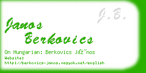 janos berkovics business card